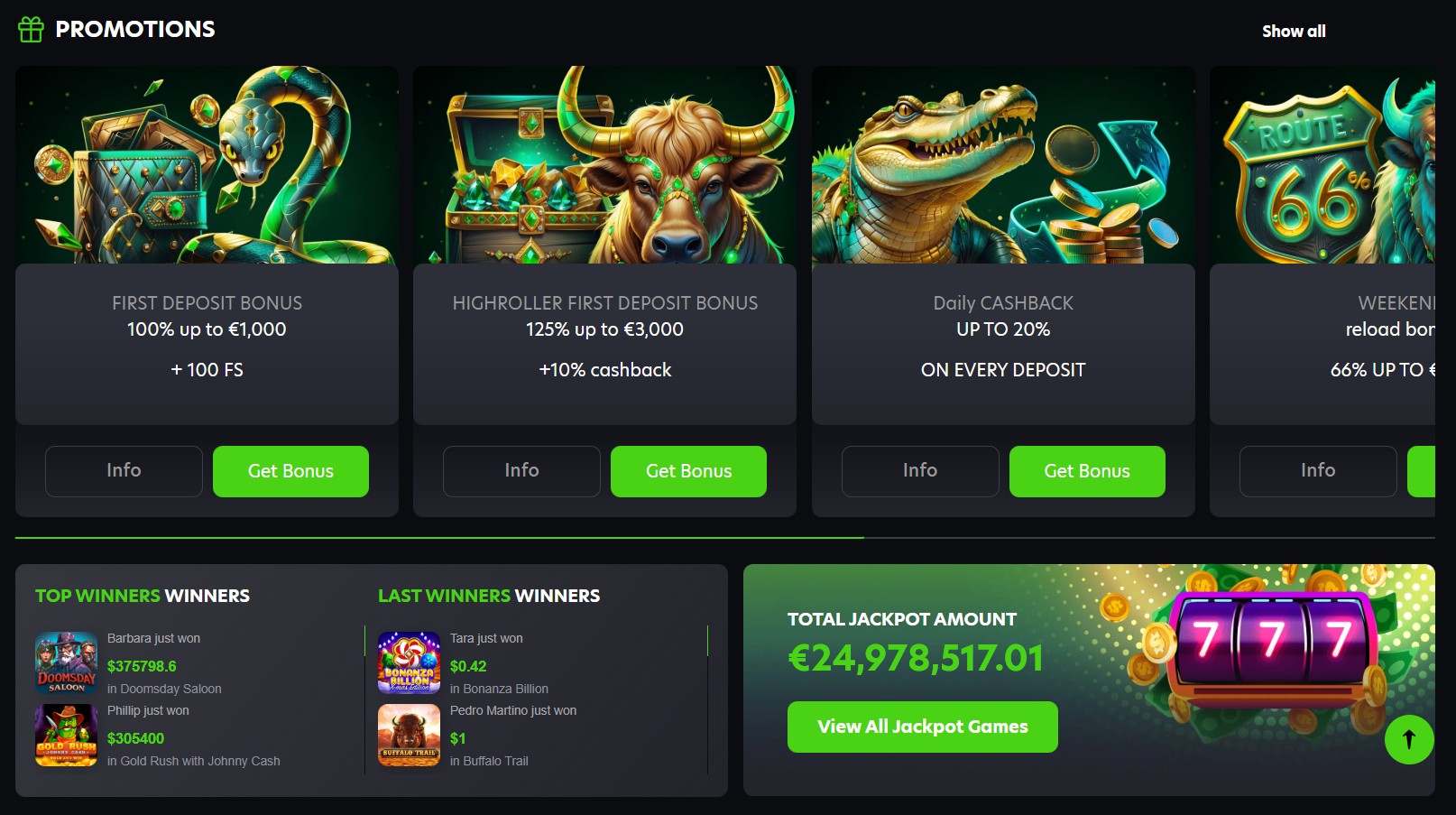 NeoSpin Casino games lobby – pokies and slots