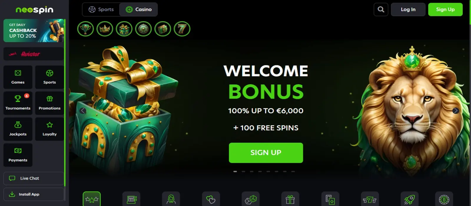 NeoSpin sportsbook – AFL, football and live betting